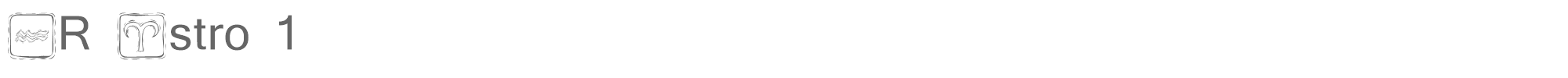 Sample characters KR Astro Font